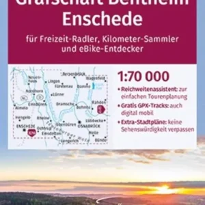 KOMPASS Fahrradkarte 3358 Osnabrücker Land, Grafschaft Bentheim, Enschede 1:70.000 Finale Uitverkoop