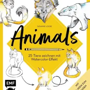 Veilige Betaling Animals - 25 Tiere zeichnen mit Watercolor-Effekt